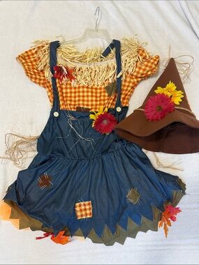 🎃Halloween Scarecrow costume with Hat